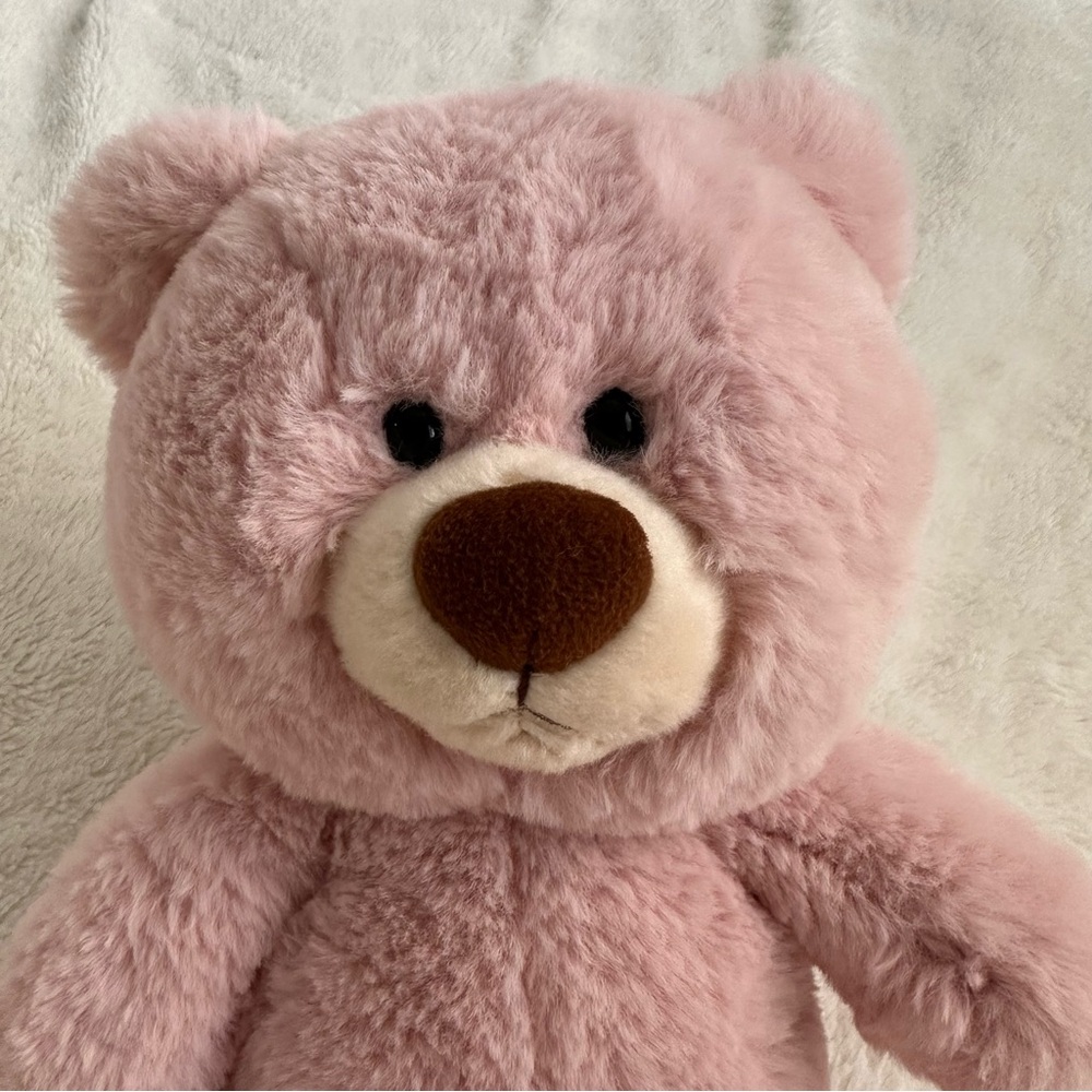Aurora Pink Hugga Wug Teddy Bear 13” White Soft Plush Toy Stuffed Animal - Picture 2 of 6